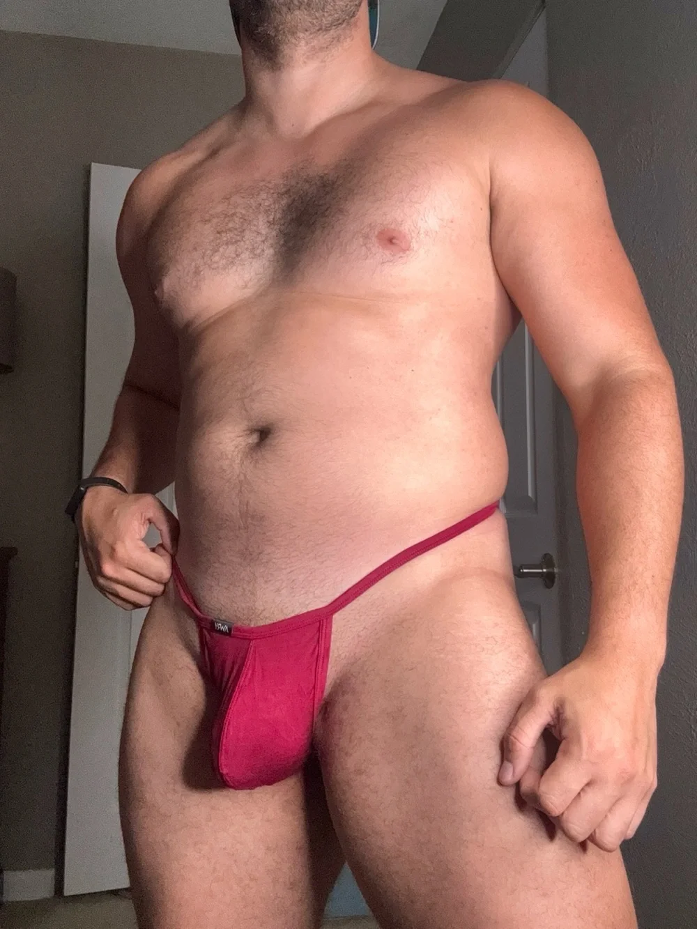 AWRY Men's Minimal String Thong in Burgundy - Invisible Low-Rise Fit